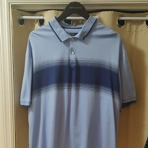 Men's Blue Striped Polo Shirt By Cremieux